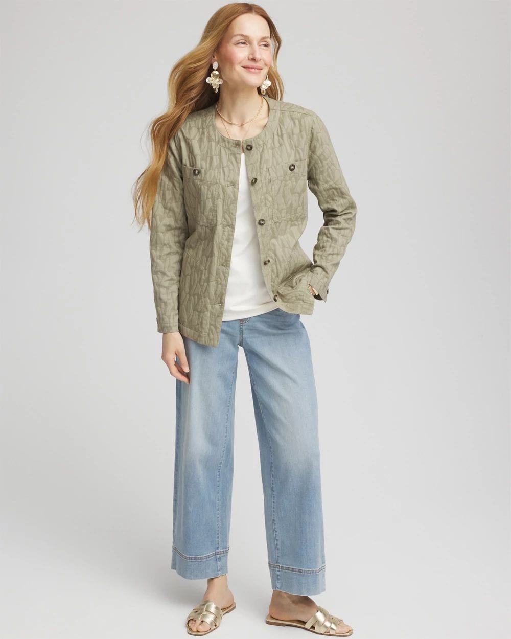 Jacquard Gauze Belted Field Jacket | Chico's